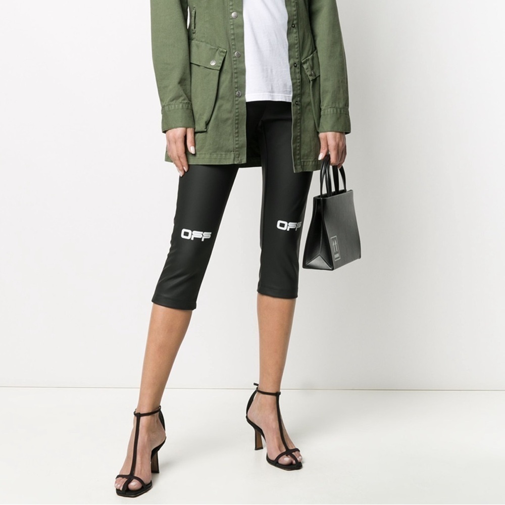 OFF-WHITE Cropped Leggings, Size 38, Authentic